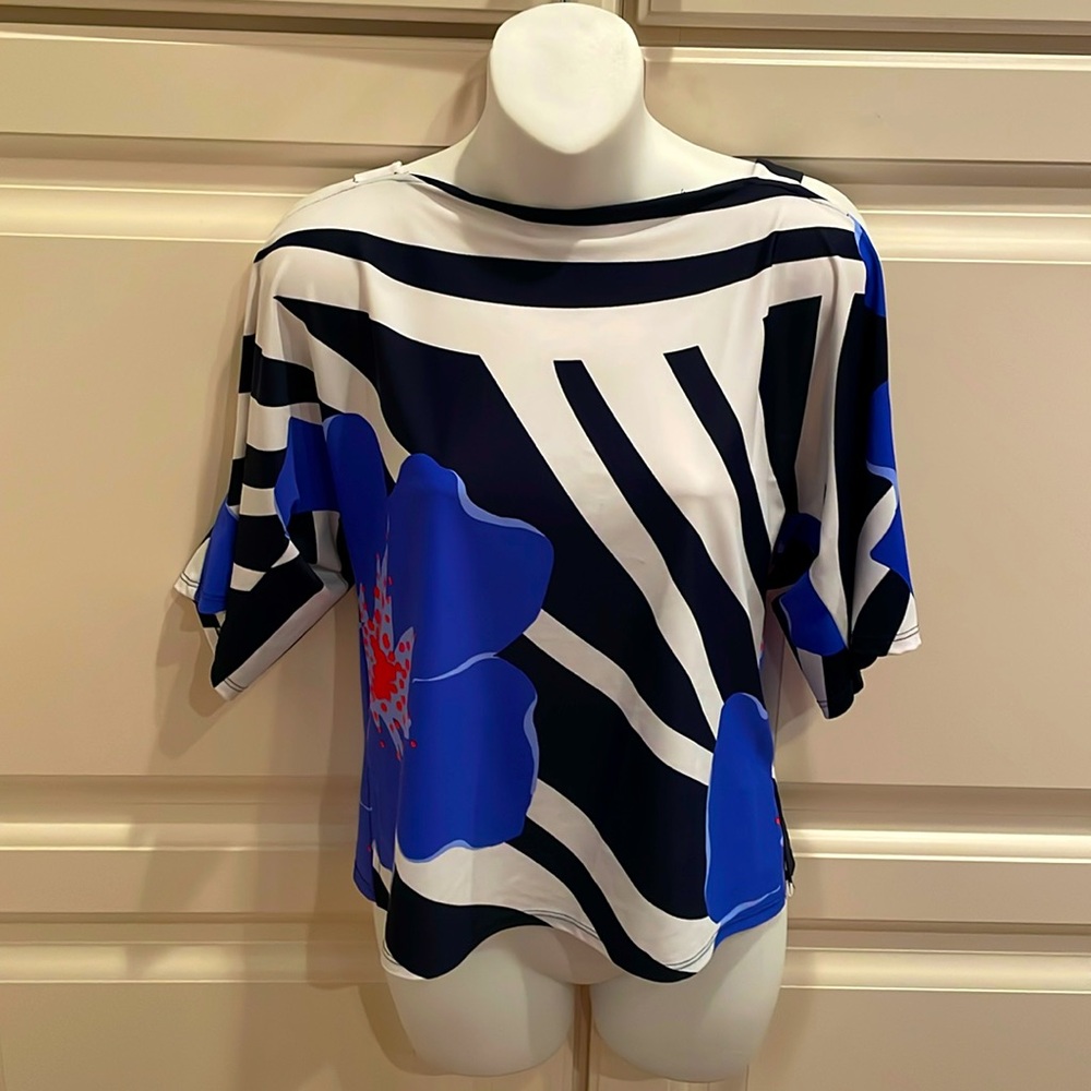 Jude Connally striped floral top sz xs